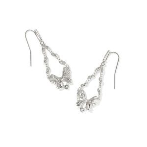 Open Box - Kendra Scott -  Belle Bow Drop Earrings - Silver Silver